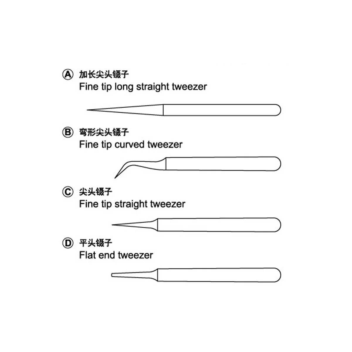 Set de 4 précelles de précision Master Tools 09957 - TR09957 Set de 4 précelles de précision Master Tools 09957 - TR09957