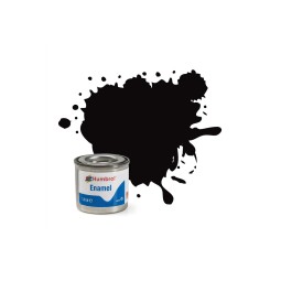 Humbrol AA6392 Enamel Paint 201: Metallic Black - 14ml - AA6392