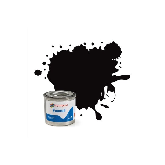 AA6392-Humbrol AA6392 Enamel Paint 201: Metallic Black - 14ml