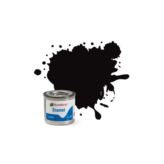 AA6392-Humbrol AA6392 Enamel Paint 201: Metallic Black - 14ml