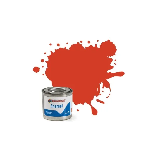AA1897-Enamel Paint 174: Signal Red Satin - 14ml Humbrol AA1897