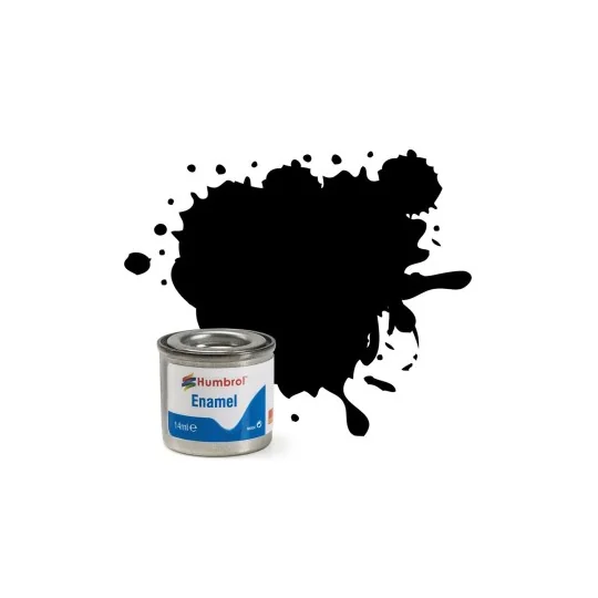 AA0360-Enamel Paint 33: Matt Black - 14ml Humbrol AA0360