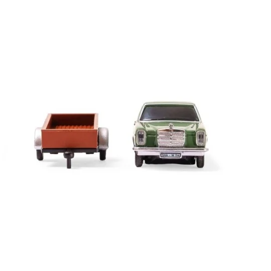 500504169-Voiture RC Mercedes-Benz 200/8 verte + remorque 1/87 HO Carson - 500504169