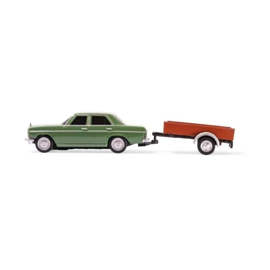 500504169-Carson 1/87 HO Green Mercedes-Benz 200/8 RC Car + Trailer - 500504169