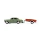 500504169-Carson 1/87 HO Green Mercedes-Benz 200/8 RC Car + Trailer - 500504169