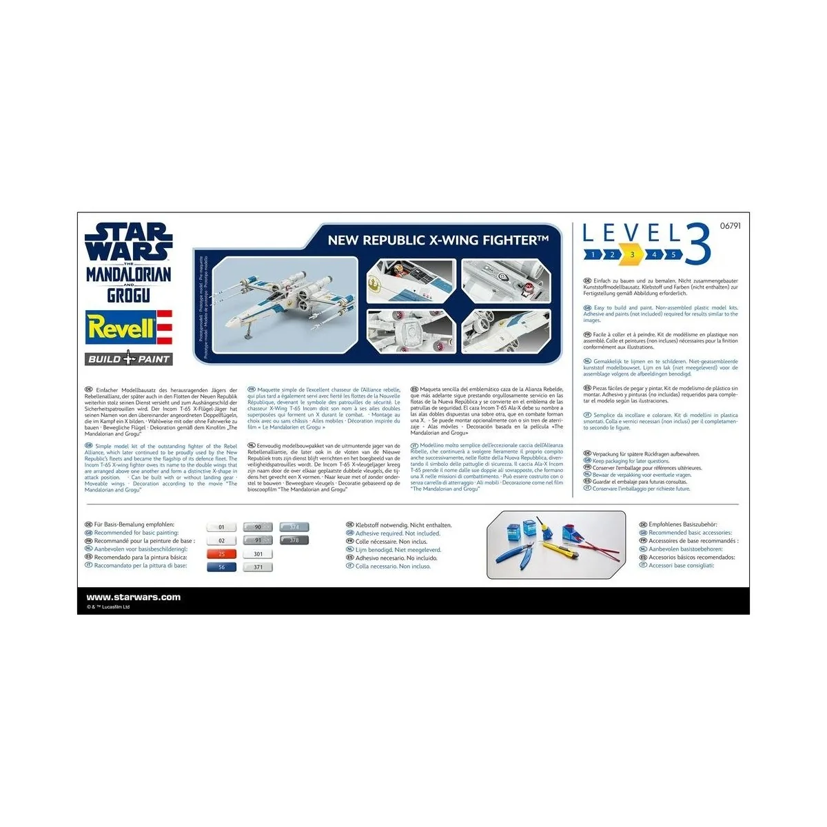Model Set New Republic X-Wing Fighter Star Wars 1/57 Revell - 66791... Model Set New Republic X-Wing Fighter Star Wars 1/57 Revell - 66791...