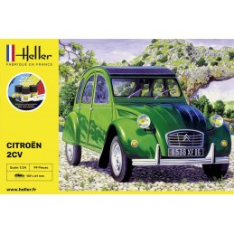 Citroen 2CV 1/24 Heller + colle et peintures Heller HEL-56765 - 2