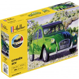 Citroen 2CV 1/24 Heller + colle et peintures Heller HEL-56765 - 1