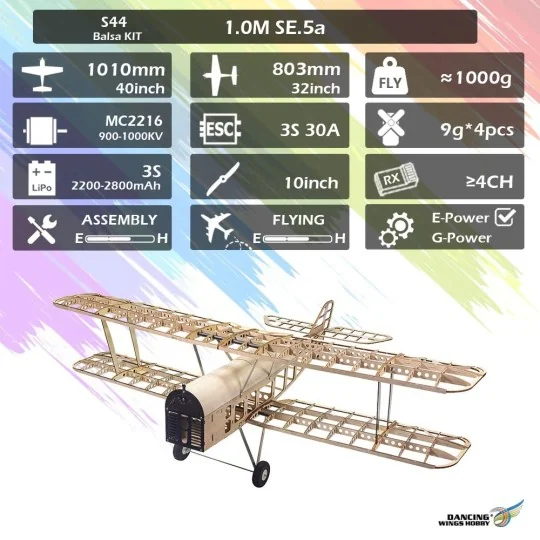 S4401-SE5.a 1m S44 Kit balsa DW Hobby - S4401