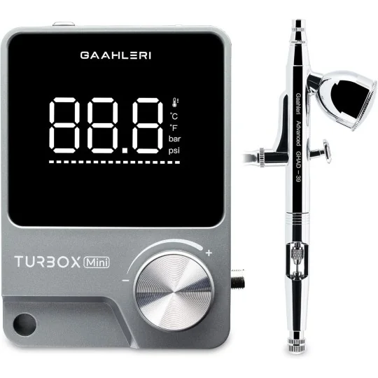 Turbox Mini Ambition Series GHAD-39 Gaahleri 47606 Airbrush Kit wit... 47606-Turbox Mini Ambition Series GHAD-39 Gaahleri 47606 Airbrush Kit with Mini Air Compressor