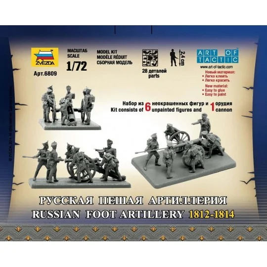 Z8022-Maquette artillerie à pied russe 1812-1814 1/72 Zvezda - 6809