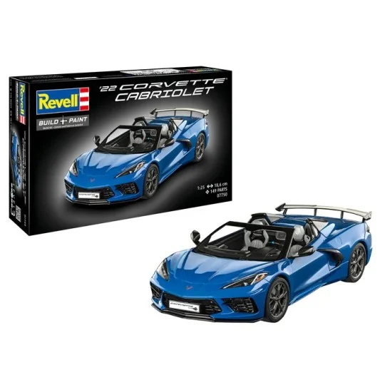 07750-Revell Corvette C8 Convertible 1/25 scale model car - 07750