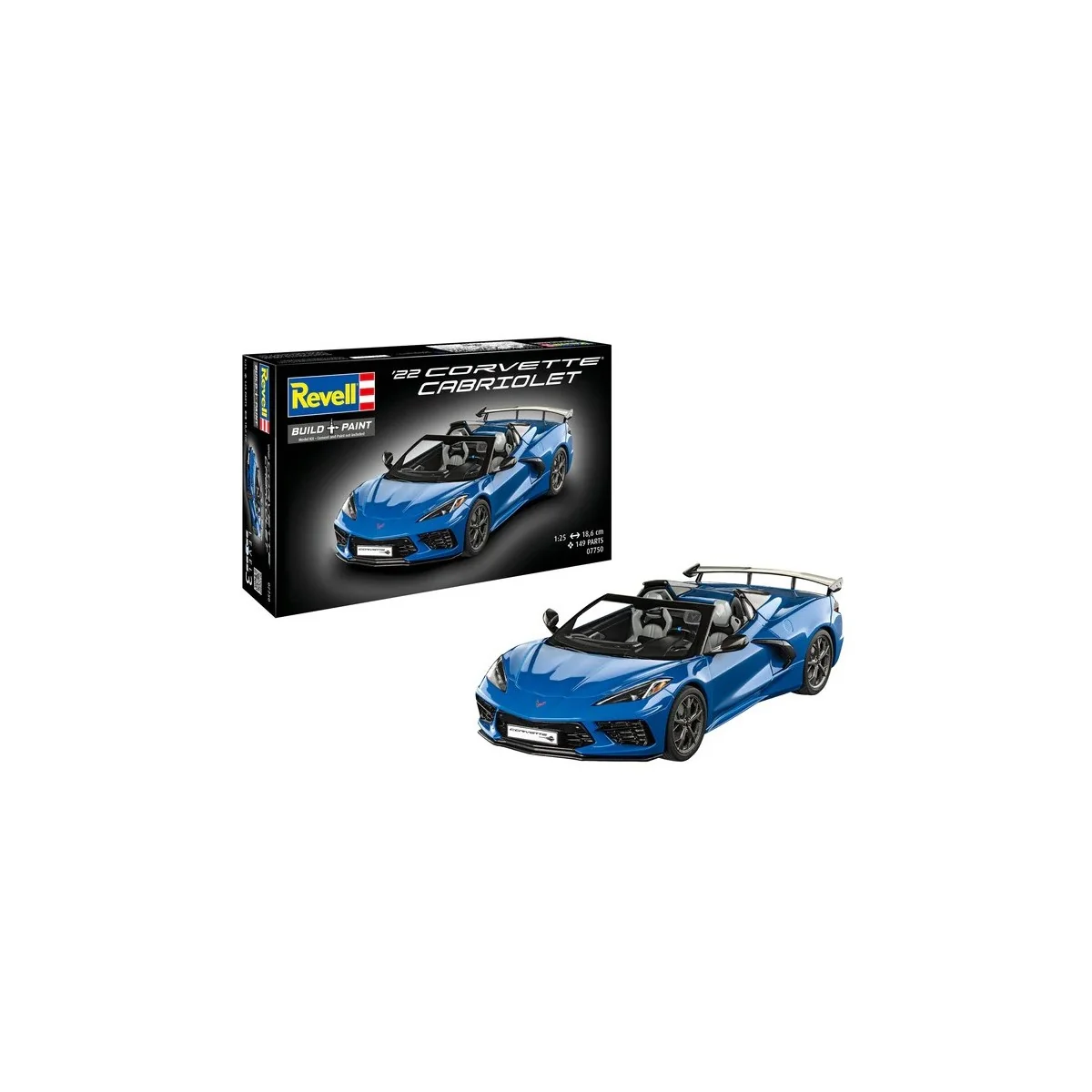 Revell Corvette C8 Convertible 1/25 scale model car - 07750 - 07750
