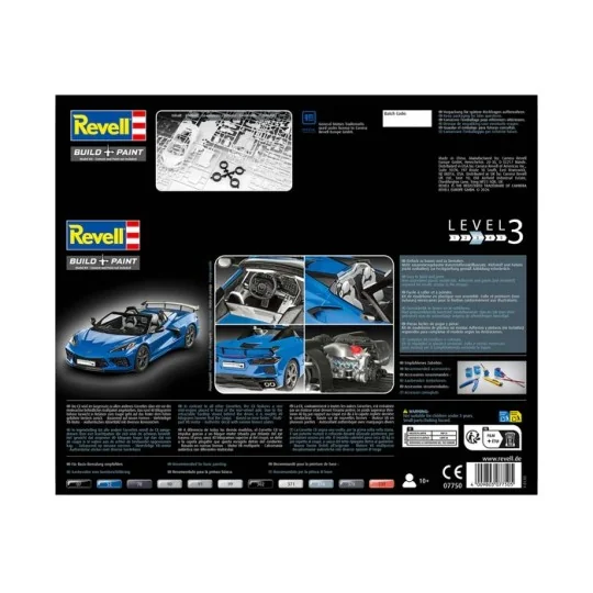 07750-Revell Corvette C8 Convertible 1/25 scale model car - 07750