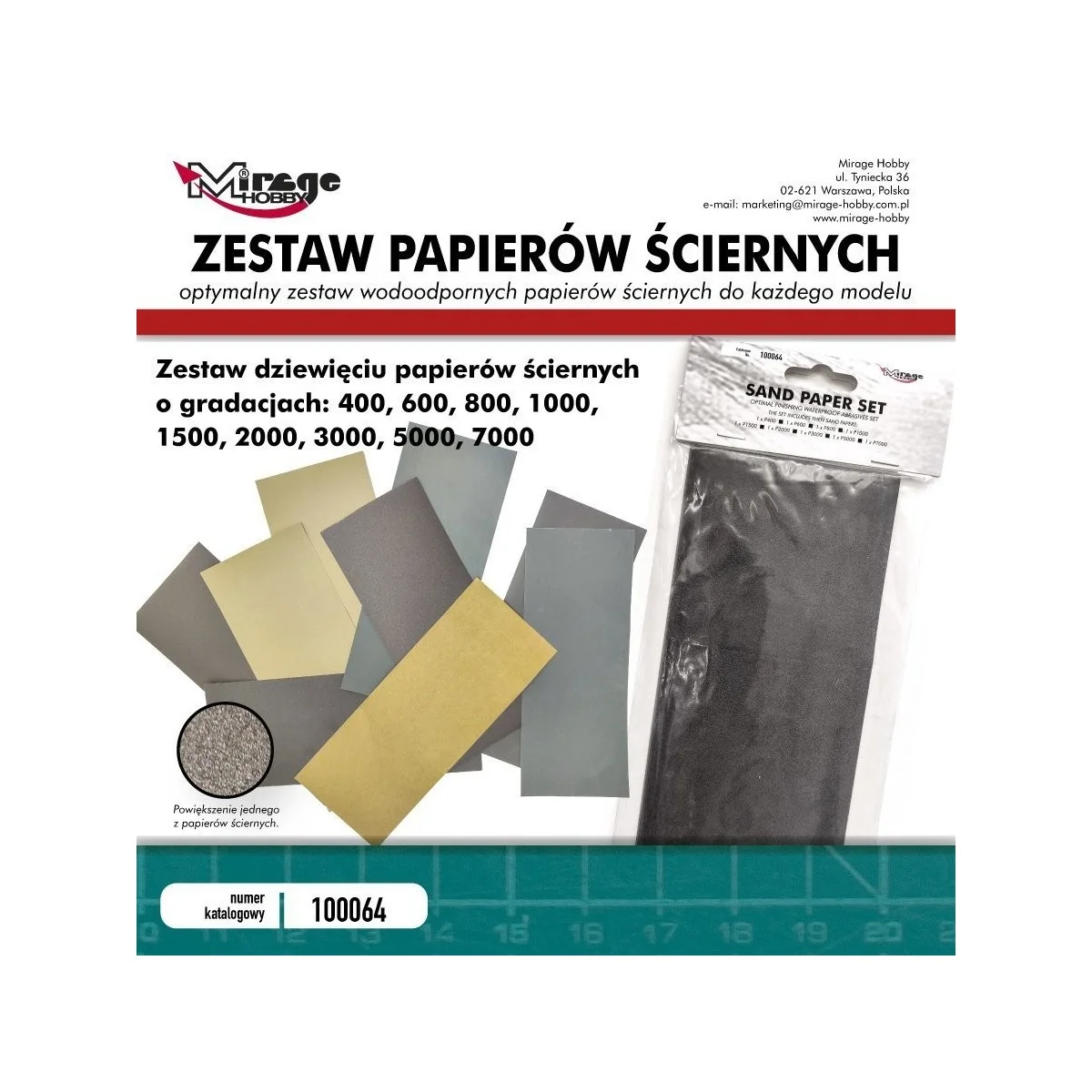Jeu de papier abrasif 9 grains (400 à 7000) - Mirage Hobby 100064 -... Jeu de papier abrasif 9 grains (400 à 7000) - Mirage Hobby 100064 -...