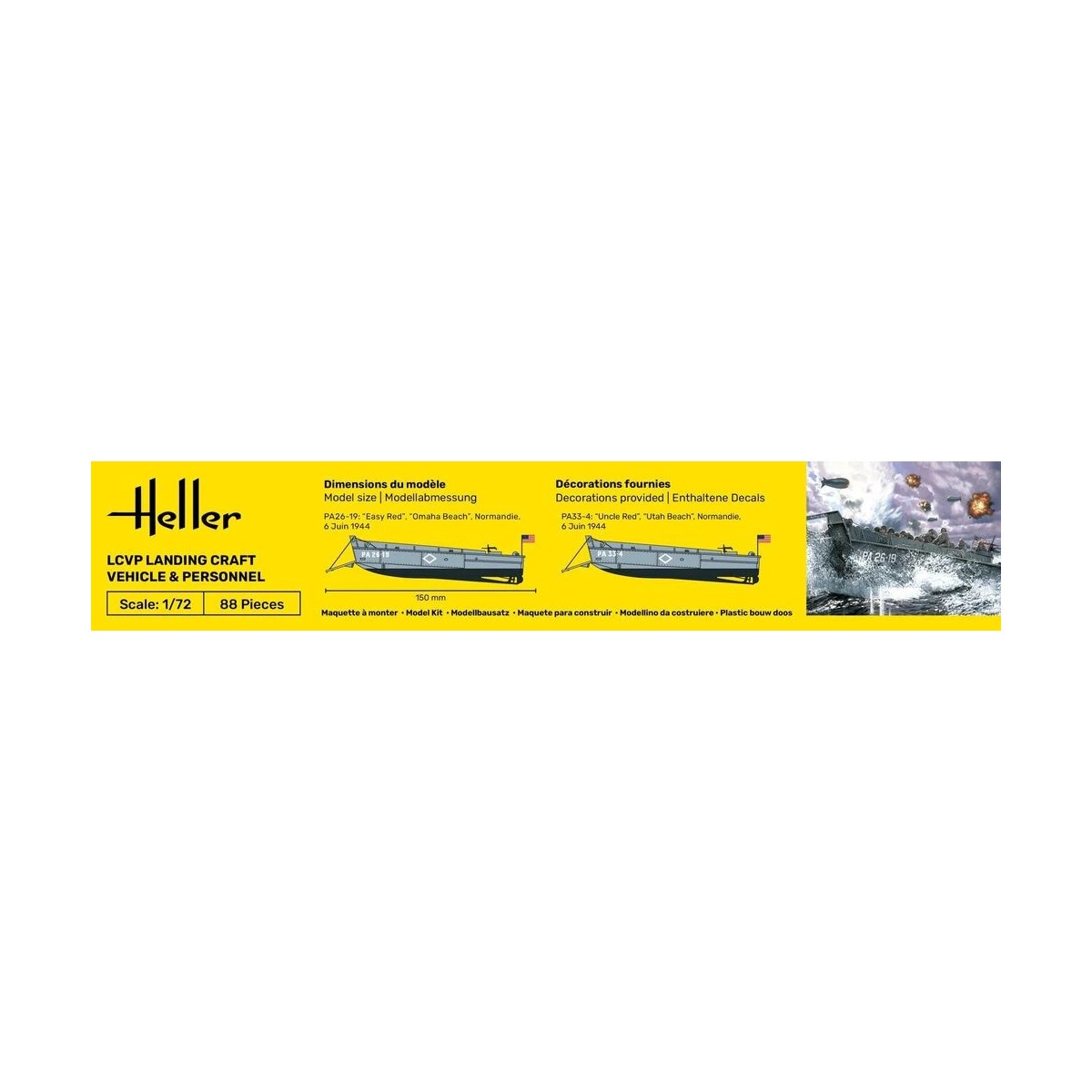 Maquette Heller LCVP Landing Craft Vehicle & Personnel 1/72 + colle... Maquette Heller LCVP Landing Craft Vehicle & Personnel 1/72 + colle...
