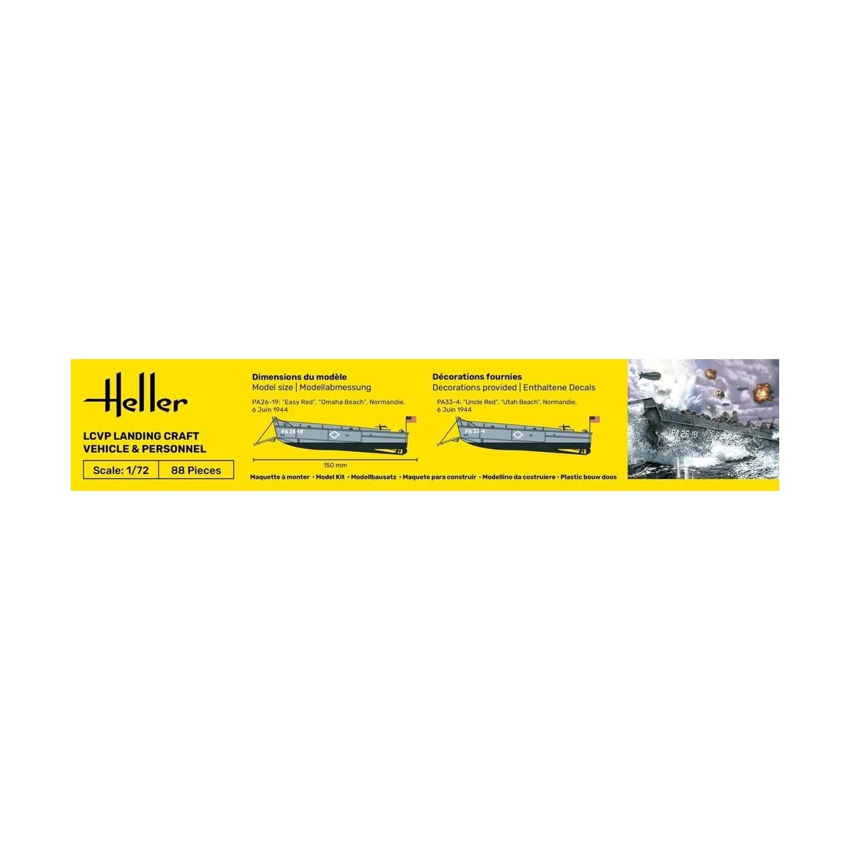 Heller LCVP Landing Craft Vehicle & Personnel 1/72 scale model kit ... Heller LCVP Landing Craft Vehicle & Personnel 1/72 scale model kit ...