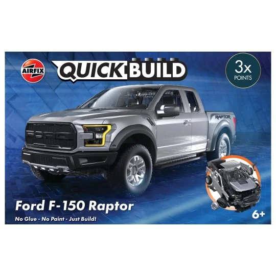 J6053-Ford F-150 Raptor Gray Model Car - QuickBuild Airfix - J6053
