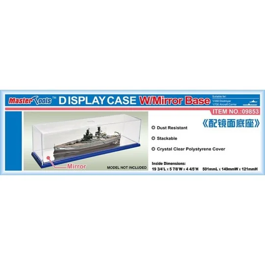 Trumpeter 09850 Model Display Case, 501x149x146 mm, Mirror Base - T... TR09850-Trumpeter 09850 Model Display Case, 501x149x146 mm, Mirror Base