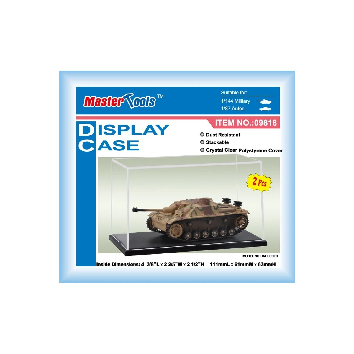 Model display cases 111x61x63 mm (x2), Trumpeter - 09818 - TR09818 Model display cases 111x61x63 mm (x2), Trumpeter - 09818 - TR09818