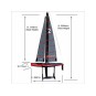 8812V3R-Voilier Focus V3 rouge RTS Joysway - 8812V3R