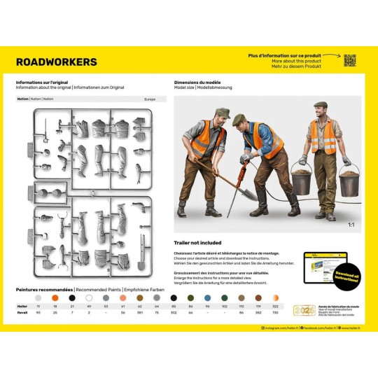 HEL-82754-Figures, road workers 1/24 Heller - 82754