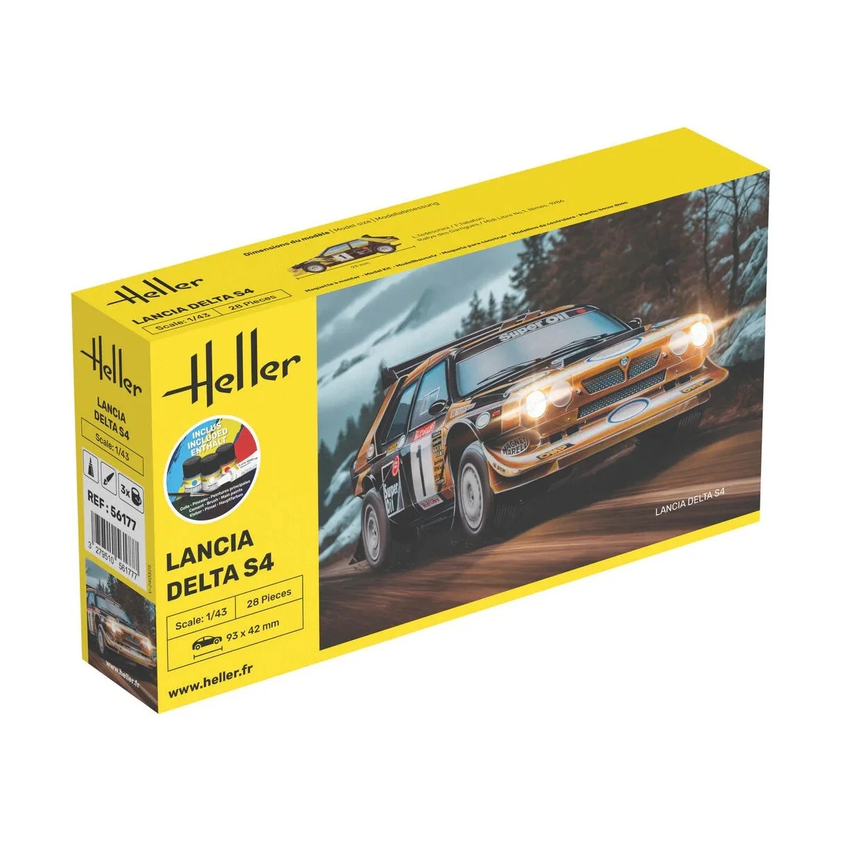 Lancia Delta S4 1/43 Heller + colle et peintures - 56177 - HEL-56177 Lancia Delta S4 1/43 Heller + colle et peintures - 56177 - HEL-56177