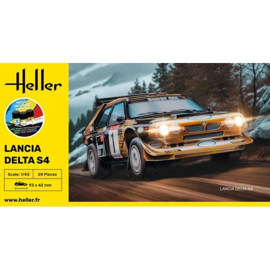 Lancia Delta S4 1/43 Heller + glue and paints - 56177 - HEL-56177 HEL-56177-Lancia Delta S4 1/43 Heller + glue and paints - 56177
