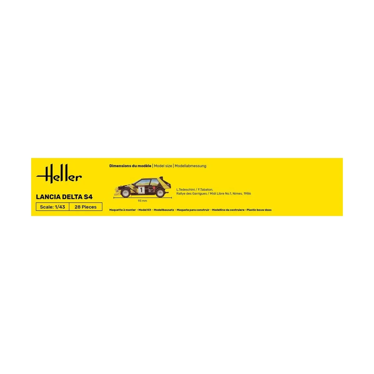 Lancia Delta S4 1/43 Heller + colle et peintures - 56177 - HEL-56177 Lancia Delta S4 1/43 Heller + colle et peintures - 56177 - HEL-56177