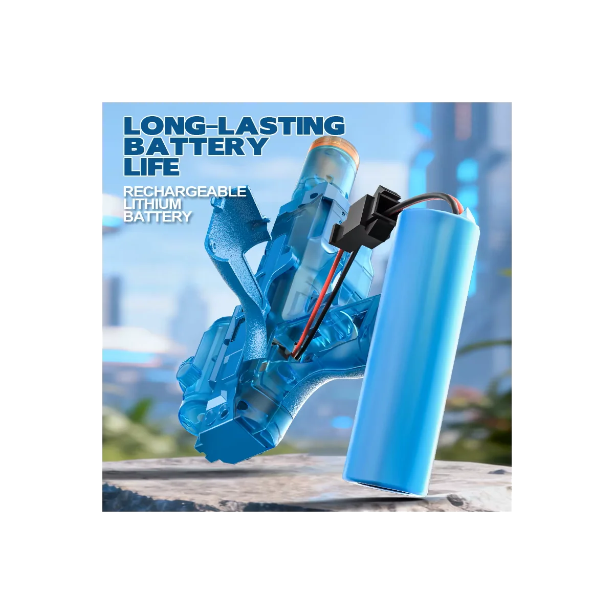 Automatic electric water gun, outdoor toy, long range with lights -... Automatic electric water gun, outdoor toy, long range with lights -...