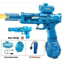 Automatic electric water gun, outdoor toy, long range with lights -...