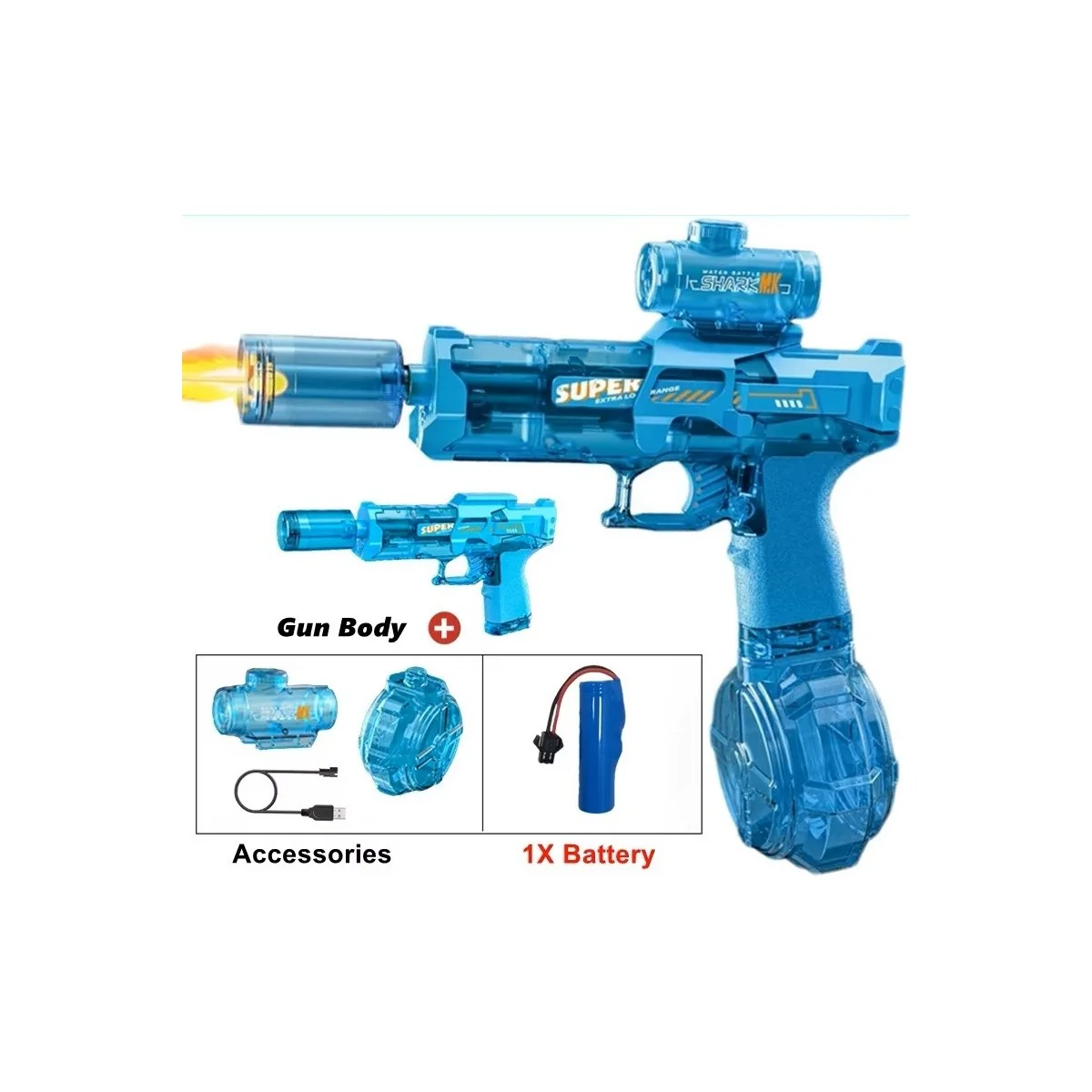 Pistolet à eau électrique automatique, jouet d'extérieur, longue po... Pistolet à eau électrique automatique, jouet d'extérieur, longue po...