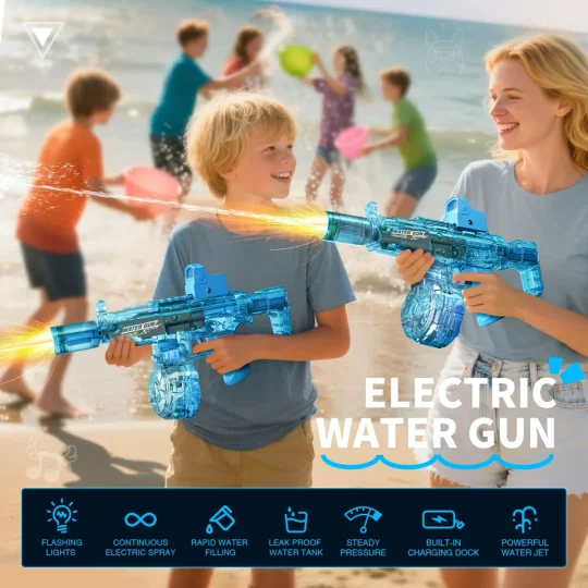 Automatic electric long-range water gun, outdoor toy, long range wi... NMRC-PISTEAUL-Automatic electric long-range water gun, outdoor toy, long range with lights