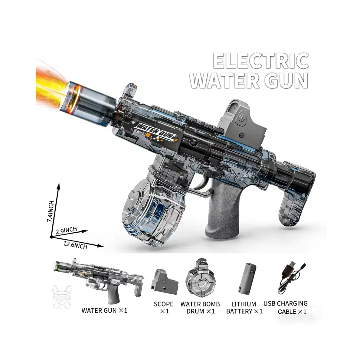 Pistolet à eau long électrique automatique, jouet d'extérieur, long... Pistolet à eau long électrique automatique, jouet d'extérieur, long...