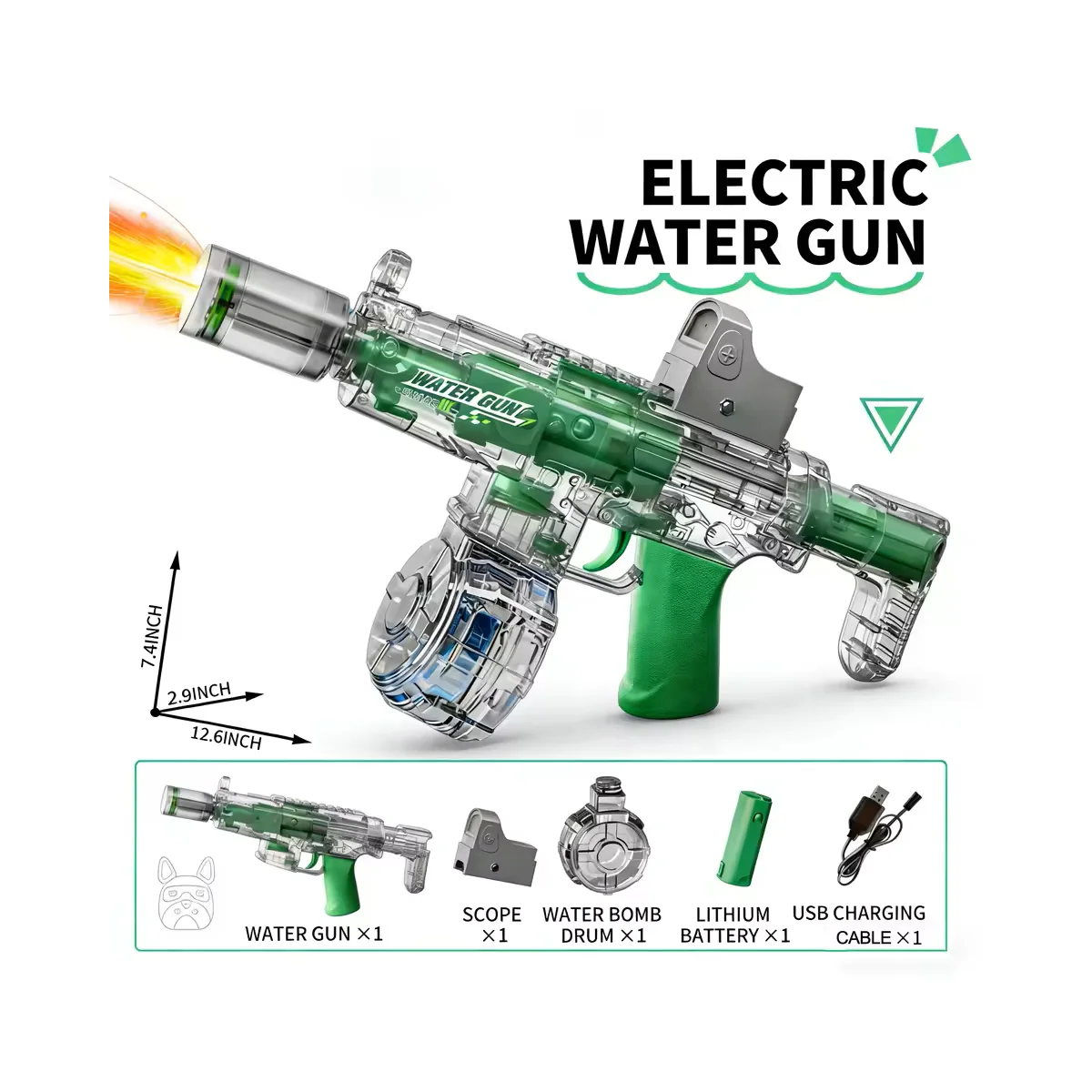 Pistolet à eau long électrique automatique, jouet d'extérieur, long... Pistolet à eau long électrique automatique, jouet d'extérieur, long...