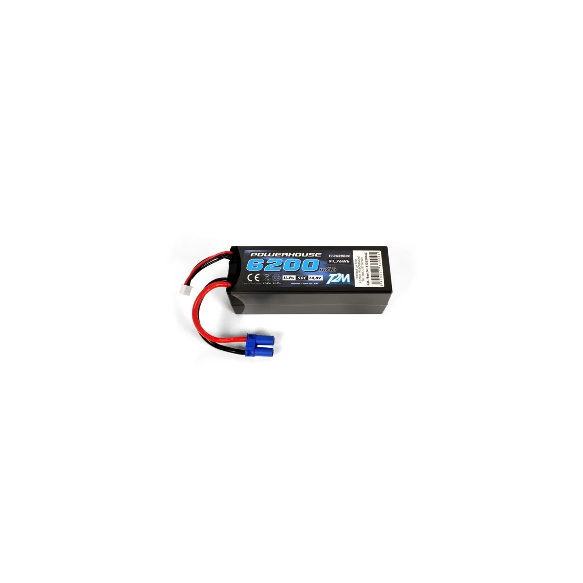 Li-Po 4S 14.8V 6200mAh 50C shelled (EC5) T2M - T1362004C - T1362004C