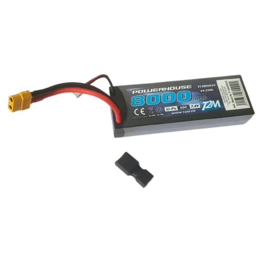 Li-Po 2S 7.4V 8000mAh 50C shelled (XT60/Dean) T2M - T1380002C - T13... T1380002C-Li-Po 2S 7.4V 8000mAh 50C shelled (XT60/Dean) T2M - T1380002C