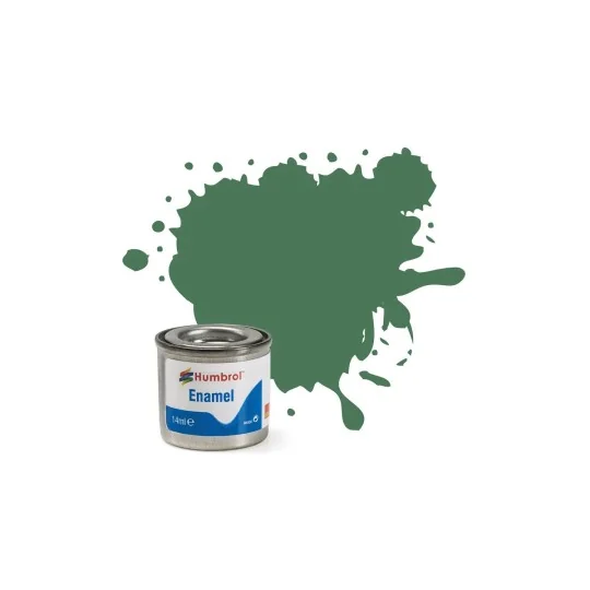 AA1119-Enamel Paint 101: Matt Mid Green (Mat) - 14ml Humbrol AA1119
