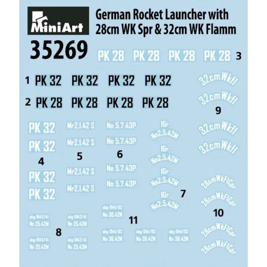 35269-German rocket launcher with 28 cm WK Spr and 32 cm WK Flamm 1/35 MiniArt - 35269