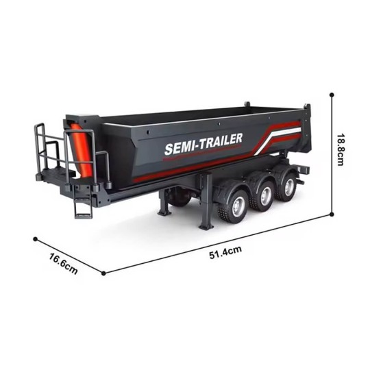 Huina CY1509 Black RC Tipper Trailer for Scania 770S 1/18 CY1509-Huina 1/18 Black RC Tipper Trailer for Scania 770S