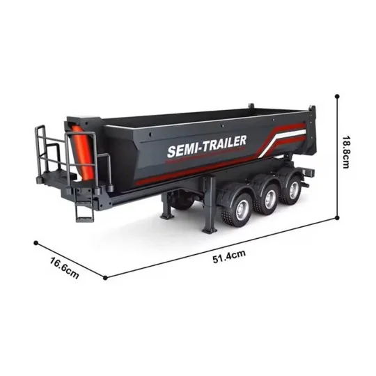 CY1509-Huina 1/18 Black RC Tipper Trailer for Scania 770S