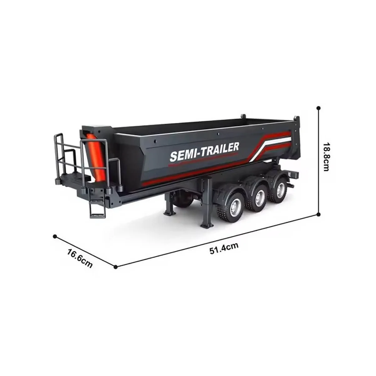 Huina CY1509 Black RC Tipper Trailer for Scania 770S 1/18