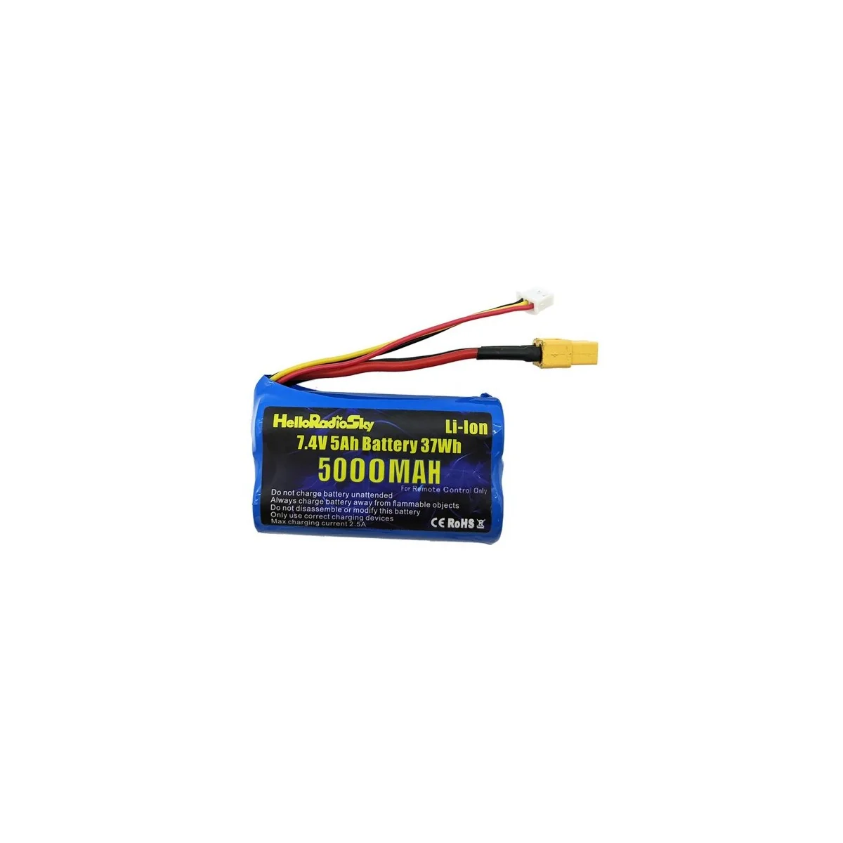 HelloRadio HR3000 2S 7.4V 5000mAh Li-ion Transmitter Battery (XT30)...