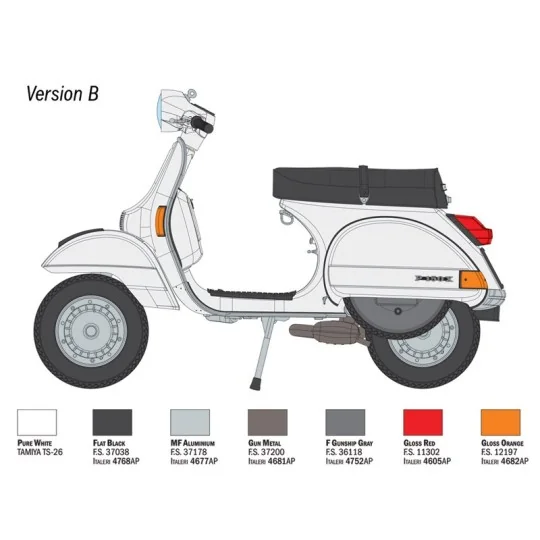 Italeri Vespa PX 125/150 1978 1/9 motorcycle model - 4645 - I4645 I4645-Italeri Vespa PX 125/150 1978 1/9 motorcycle model - 4645