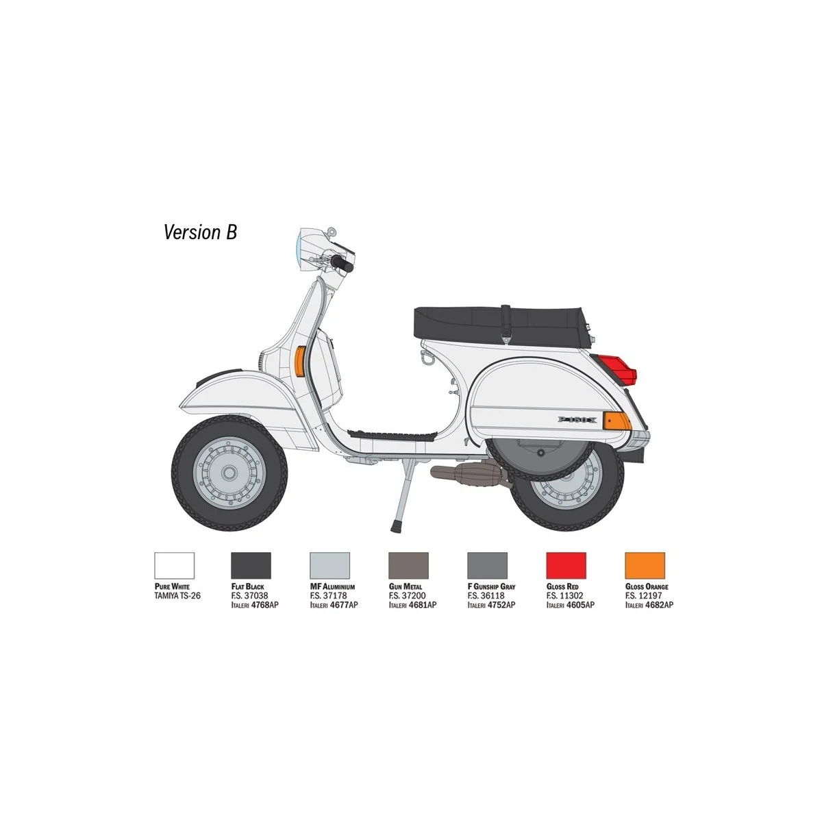 Italeri Vespa PX 125/150 1978 1/9 motorcycle model - 4645 - I4645 Italeri Vespa PX 125/150 1978 1/9 motorcycle model - 4645 - I4645