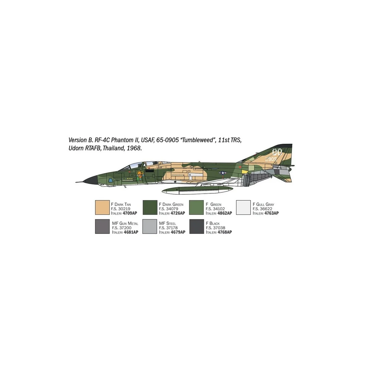 RF-4 C/E Phantom II 1/72 scale model airplane by Italeri - 1477 - I1477 RF-4 C/E Phantom II 1/72 scale model airplane by Italeri - 1477 - I1477