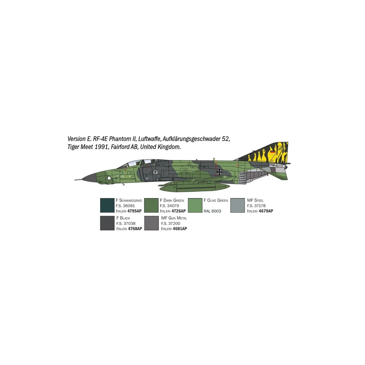 RF-4 C/E Phantom II 1/72 scale model airplane by Italeri - 1477 - I1477 RF-4 C/E Phantom II 1/72 scale model airplane by Italeri - 1477 - I1477