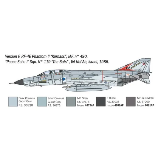 RF-4 C/E Phantom II 1/72 scale model airplane by Italeri - 1477 - I1477 I1477-RF-4 C/E Phantom II 1/72 Italeri aircraft model - 1477