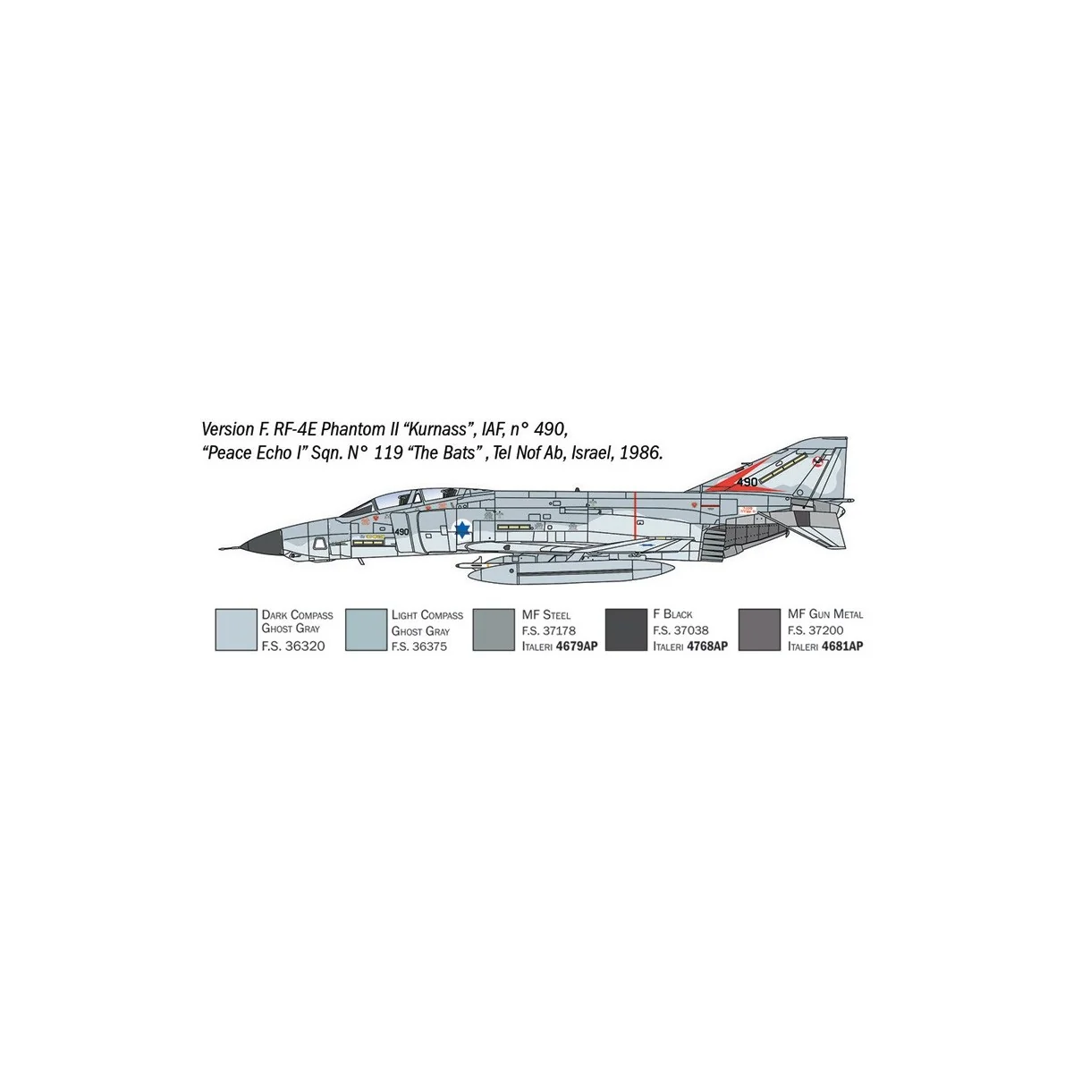 RF-4 C/E Phantom II 1/72 scale model airplane by Italeri - 1477 - I1477 RF-4 C/E Phantom II 1/72 scale model airplane by Italeri - 1477 - I1477