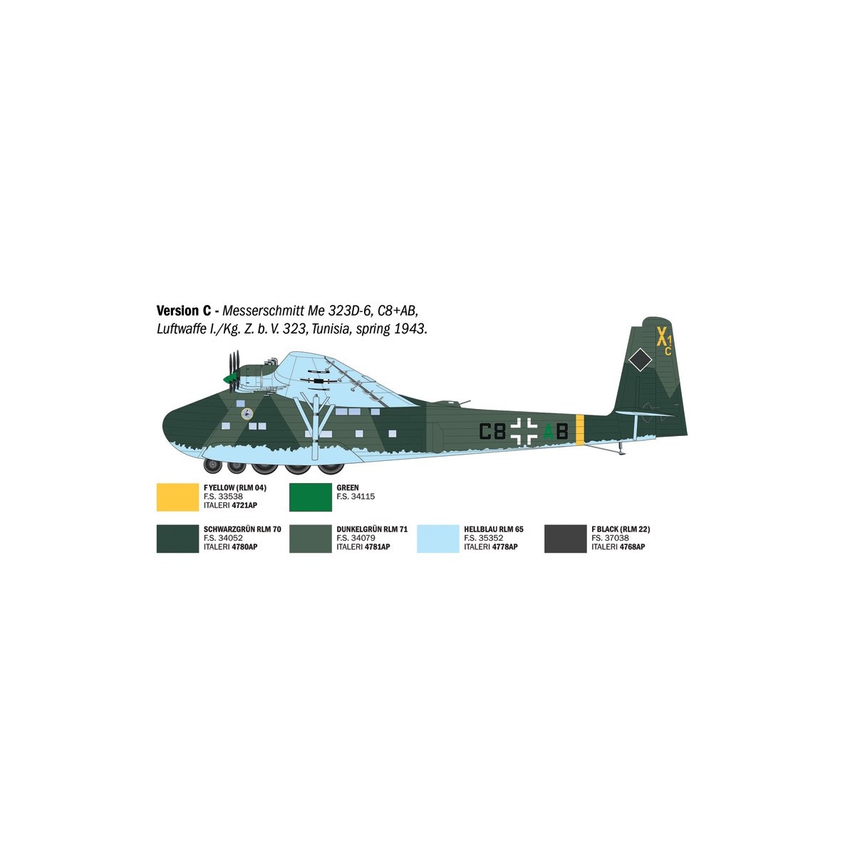 Maquette avion Messerschmitt Me 323 Gigant 1/72 Italeri - 90104 - I...